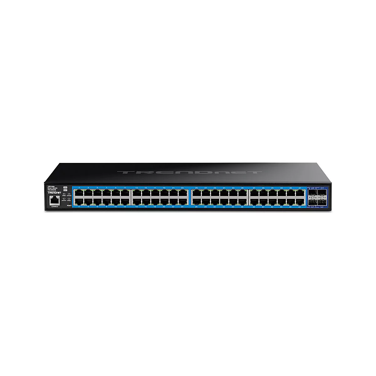 TRENDnet TEG-3524S - Switch - Smart - 48 x 10/100/1000 + 4 x 10 Gigabit SFP+ - Desktop, an Rack montierbar - TAA-konform