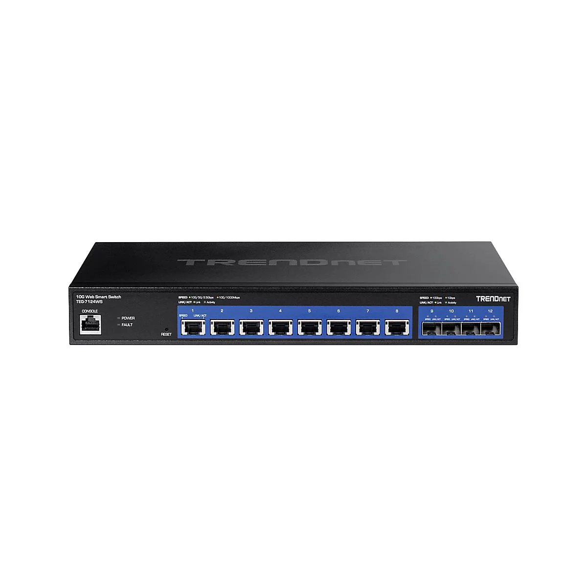 TRENDnet TEG 7124WS - Switch - Smart - 8 x 10GBase-T + 4 x 10 Gigabit SFP+ - an Rack montierbar - TAA-konform
