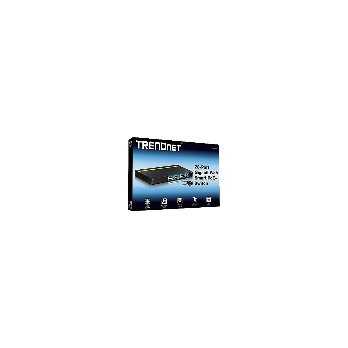 TRENDnet TPE TPE-2840WS 28-Port Gigabit Web Smart PoE+ Switch - Switch - managed - 4 x 10/100/1000 (PoE+) + 20 x 10/100/1000 (PoE) + 4 x SFP - Desktop, an Rack montierbar - PoE+ (185 W)
