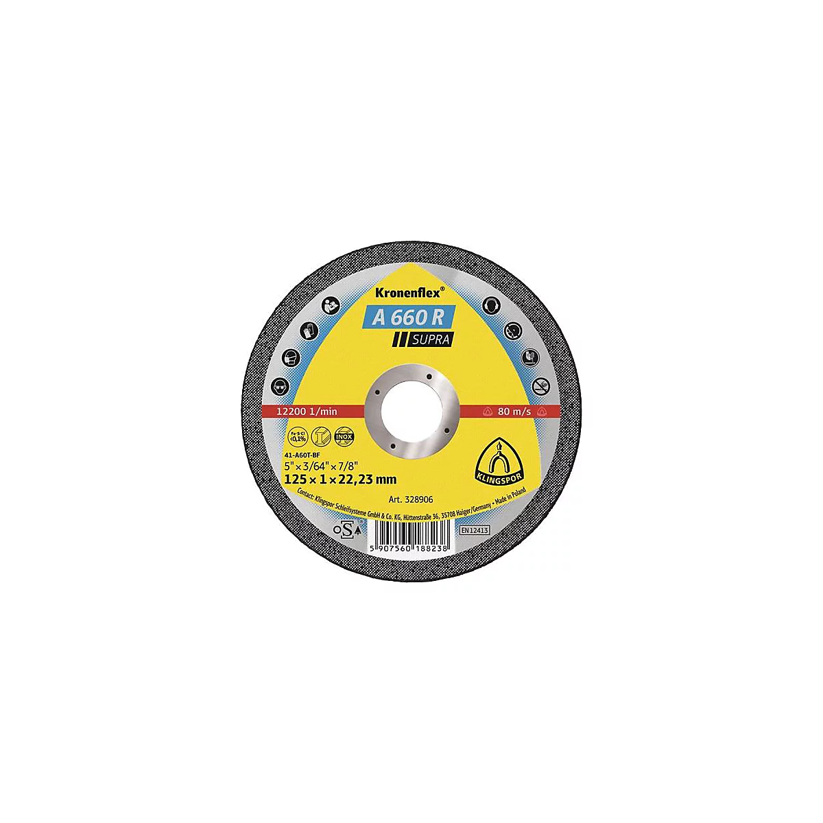 Trennscheibe A 660 R Supra D115x1mm ger.INOX Bohr.22,23mm KLINGSPOR