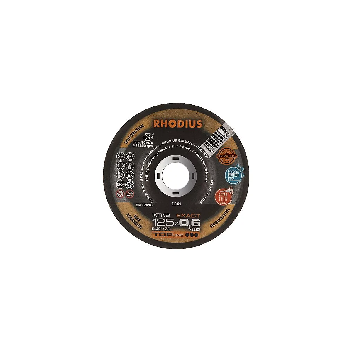 Trennscheibe XTK6 EXACT D125x0,6mm ger.INOX Bohr.22,23mm RHODIUS, 50 Stück