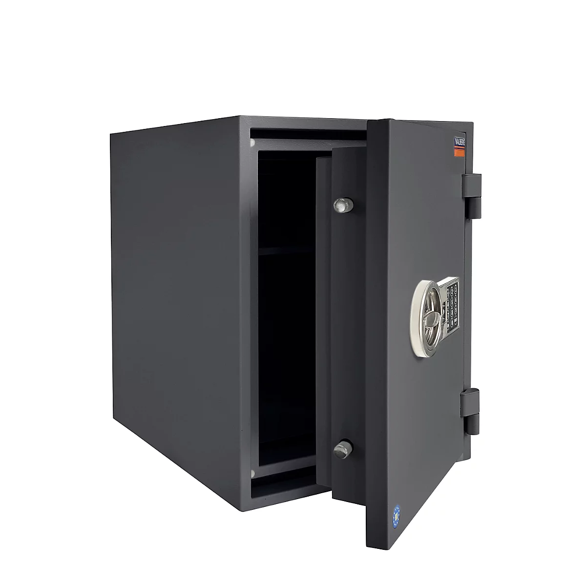 Tresor FRS 75, Feuerwiderstand LFS 60P nach EN 15659, Sicherheitsstufe S 2, Elektronikschloss &amp; Drehgriff, 1 Fachboden &amp; 1 Auszugsschublade, B 485 x T 450 x H 792 mm, graphitgrau RAL 7024