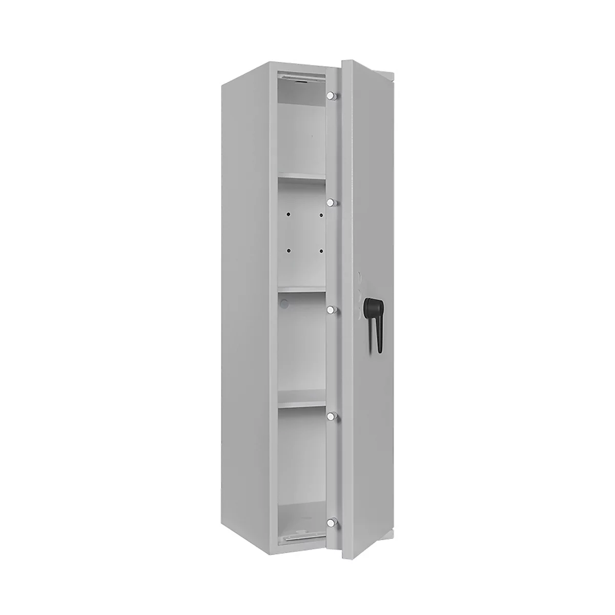 Tresor Lyra 12, Klasse 0 nach EN 1143-1, 125 l, Türanschlag rechts, Doppelbartschloss, 3 Fachböden, B 400 x T 420 x H 1400 mm, lichtgrau RAL 7035