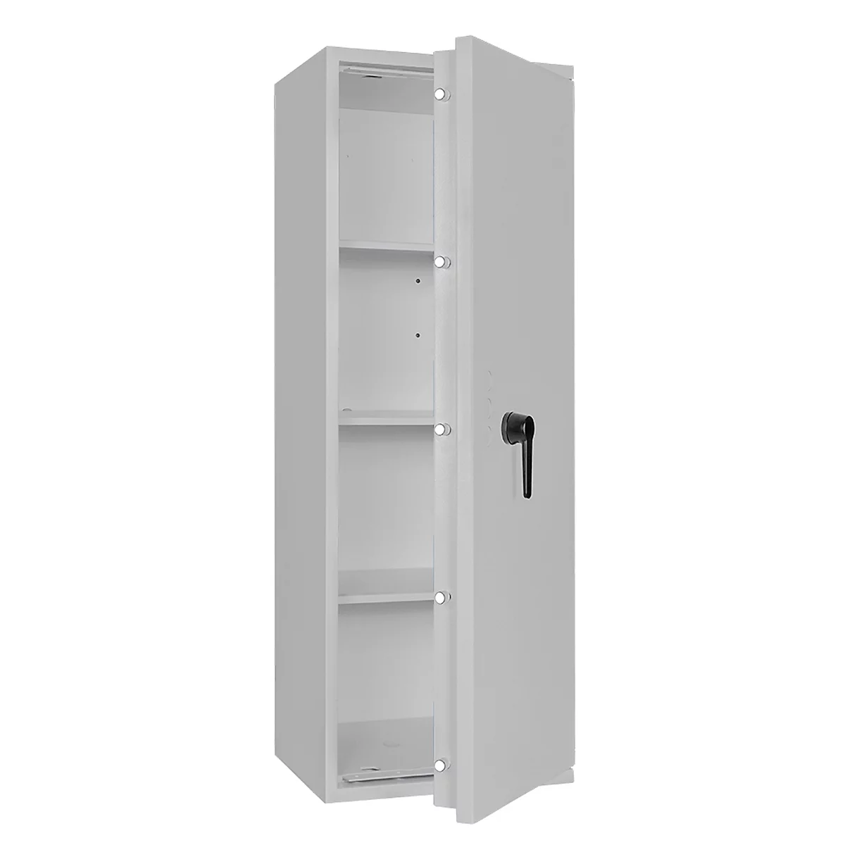 Tresor Lyra 14, Klasse 0 nach EN 1143-1, 165 l, Türanschlag rechts, Doppelbartschloss, 3 Fachböden, B 500 x T 420 x H 1400 mm, lichtgrau RAL 7035