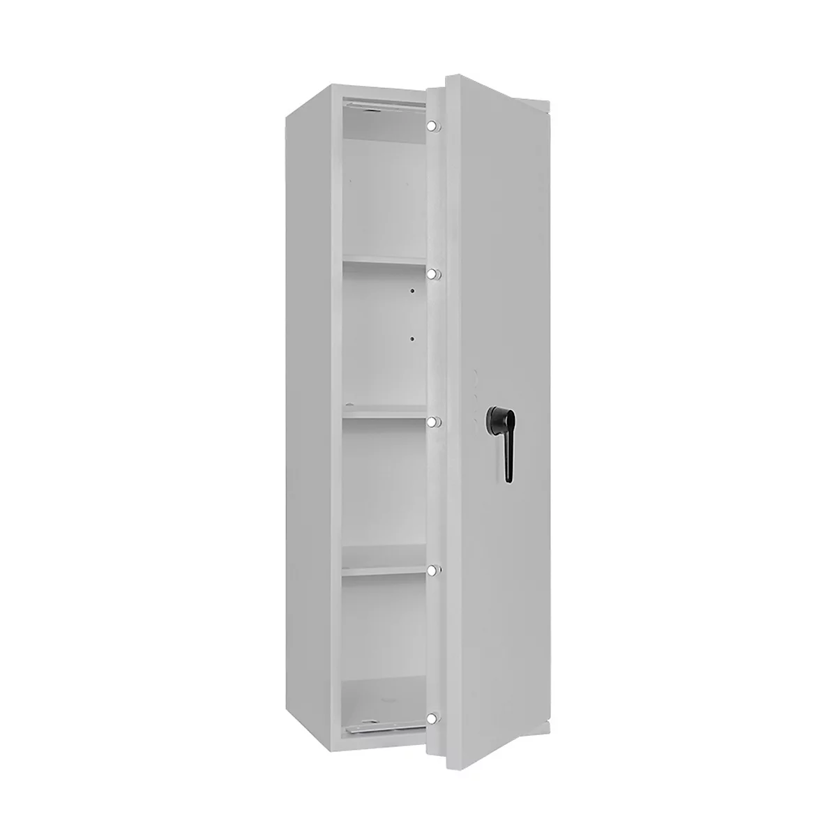 Tresor Lyra 14, Klasse I nach EN 1143-1, 165 l, Türanschlag rechts, Doppelbartschloss, 3 Fachböden, B 500 x T 420 x H 1400 mm, lichtgrau RAL 7035