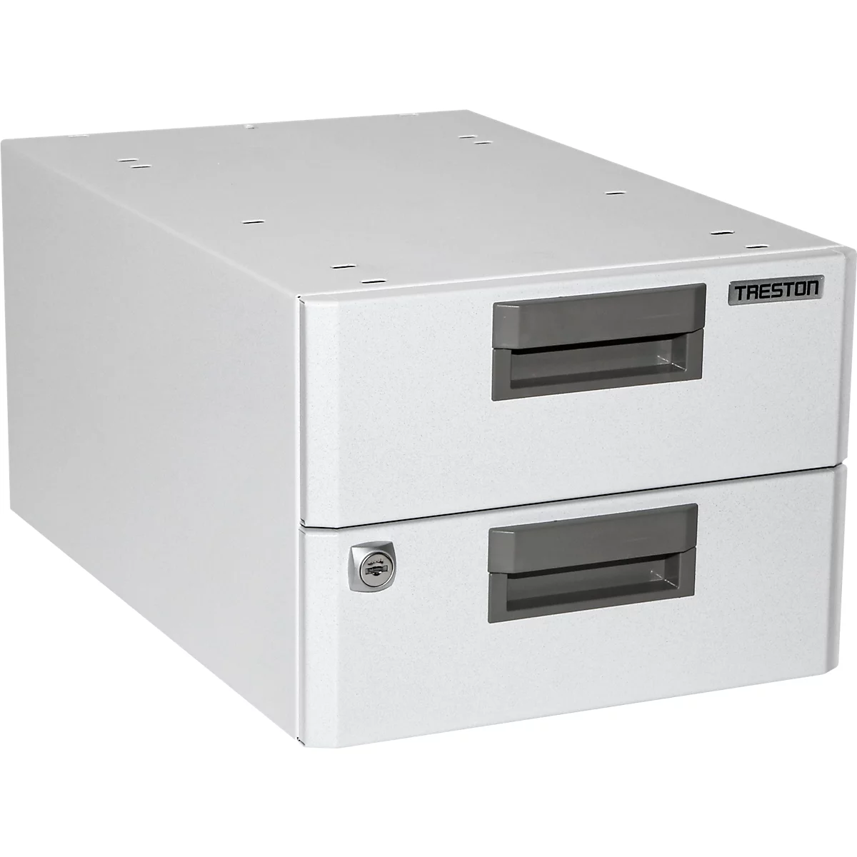 Treston ESD-ladeblok 30/22, 2 laden, 80% uittrekbaar, 10 kg draagvermogen, poedercoating, lichtgrijs RAL 7035