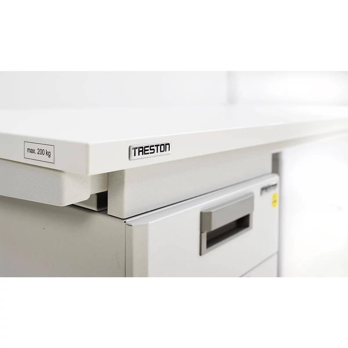 Treston ESD-ladeblok 30/22, 2 laden, 80% uittrekbaar, 10 kg draagvermogen, poedercoating, lichtgrijs RAL 7035