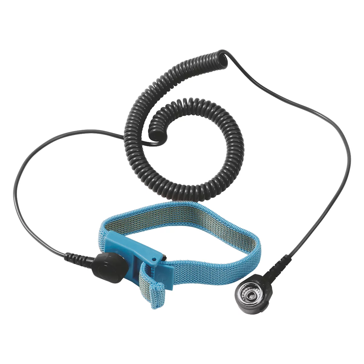 Treston ESD-Textil-Armband mit Spiralkabel, 1 Megaohm Widerstand