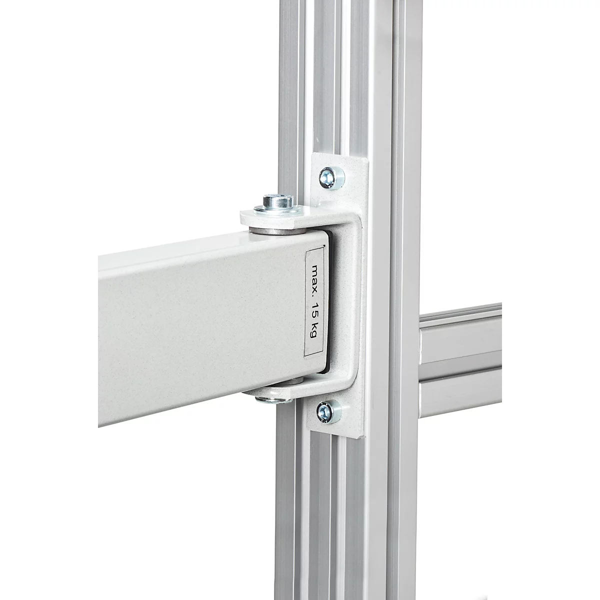 Treston QuatreX universele houder met arm, zwenkbaar, tot 15 kg, 460 mm armlengte, ESD geleidend, lichtgrijs RAL 7035
