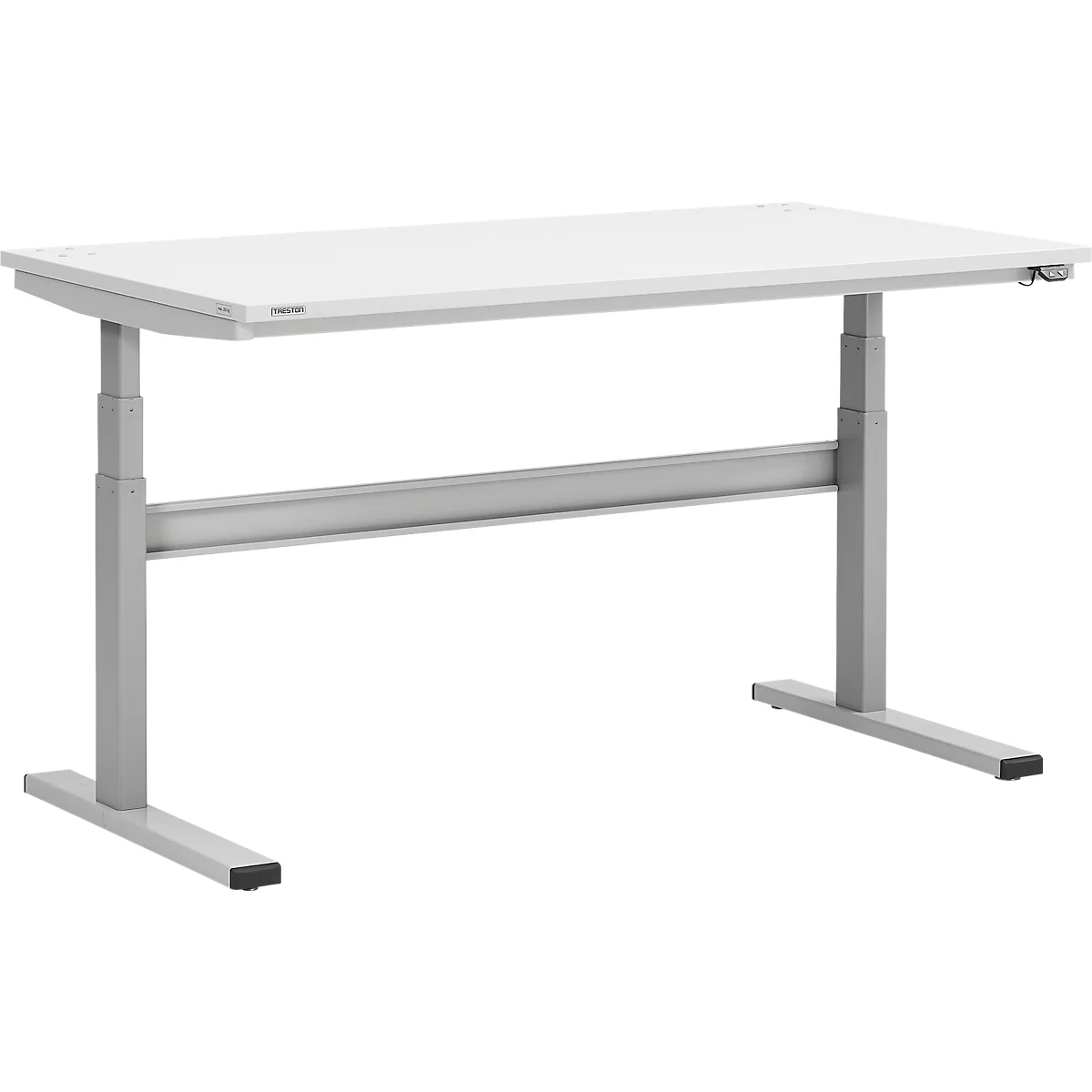 Treston TED Arbeitstisch M1350, B 1500 x T 800 mm, elektrisch höhenverstellbar, T-Fuss, lichtgrau RAL 7035