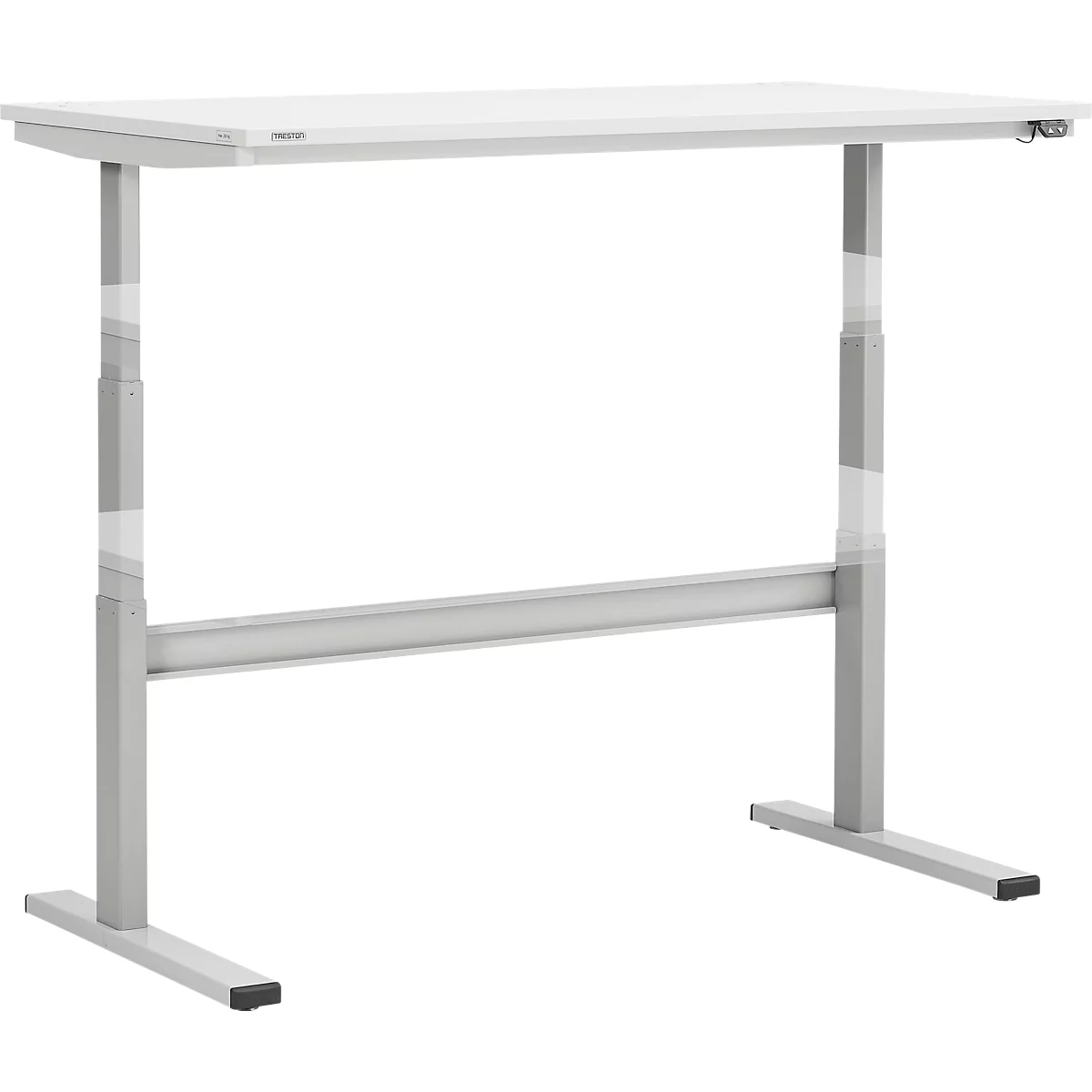 Treston TED Arbeitstisch M1350, B 1500 x T 800 mm, elektrisch höhenverstellbar, T-Fuss, lichtgrau RAL 7035