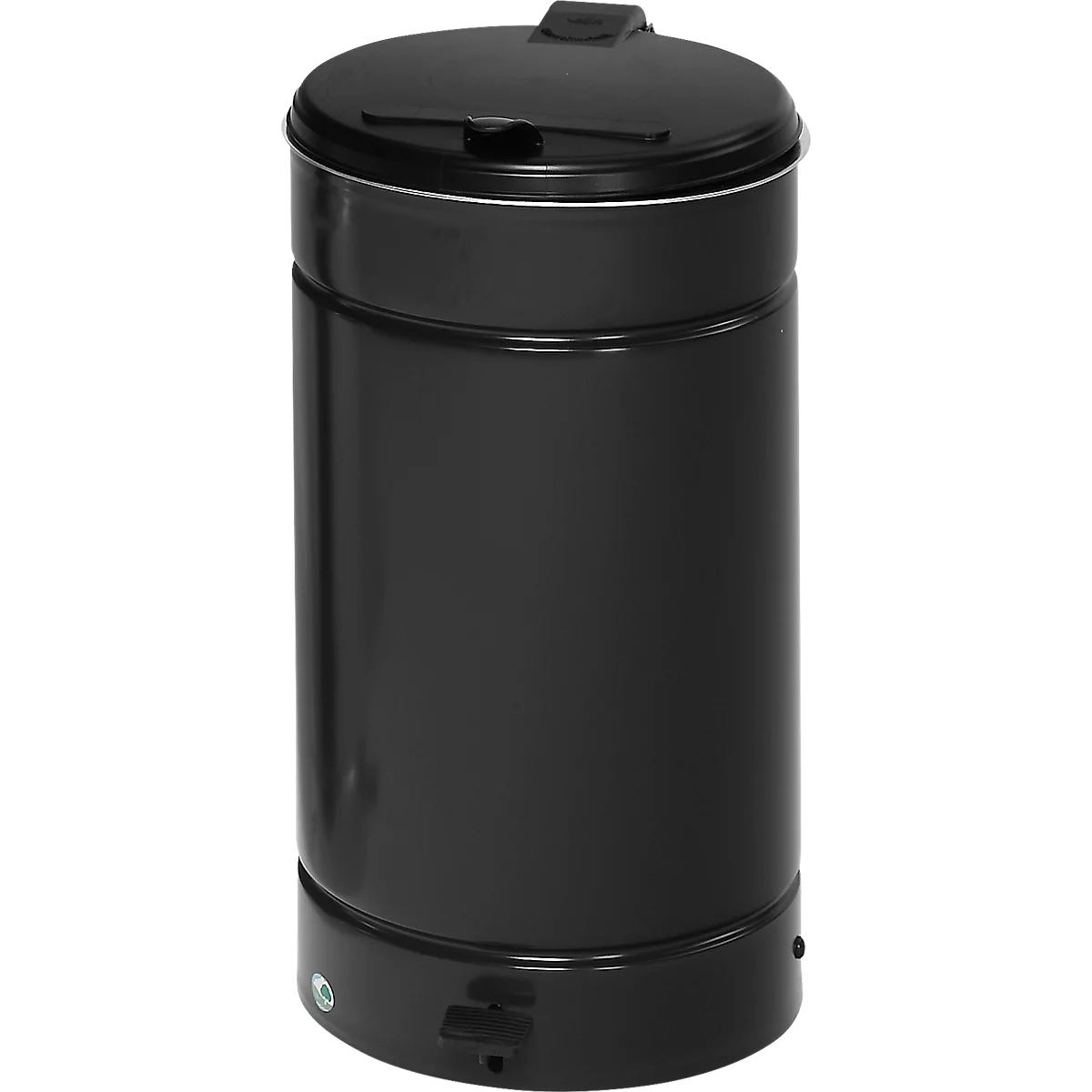 Tret Mülleimer Euro Pedal, für den Innenbereich, Volumen 60 l, mit Griff & Deckel, Ø 350 x H 700 mm, Edelstahl & Kunststoff, anthrazit
