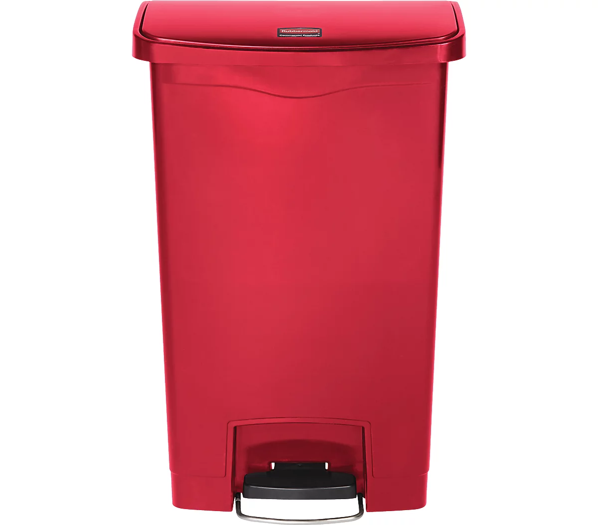 Tretabfalleimer Slim Jim®, Kunststoff, Fassungsvermögen 90 Liter, mit Rollen, rot