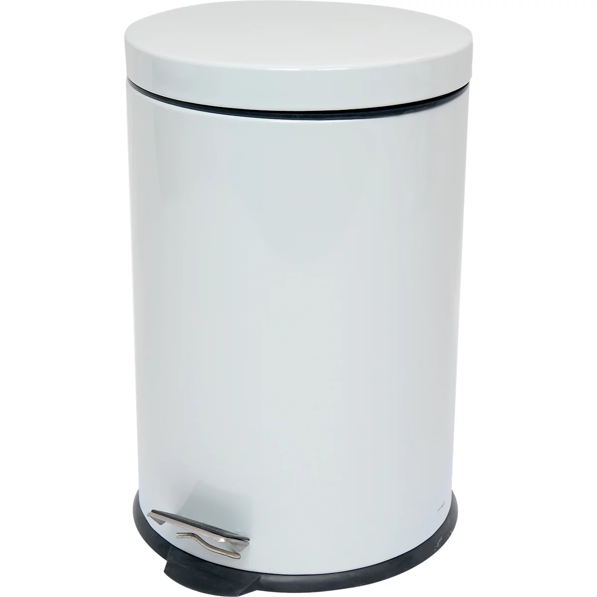 Treteimer MSV, rund, Volumen 20 l, rund, für den Innenbereich, mit Griff & herausnehmbarem Inneneimer, L 295 x B 295 x H 440 mm, Stahl & Kunststoff, weiss