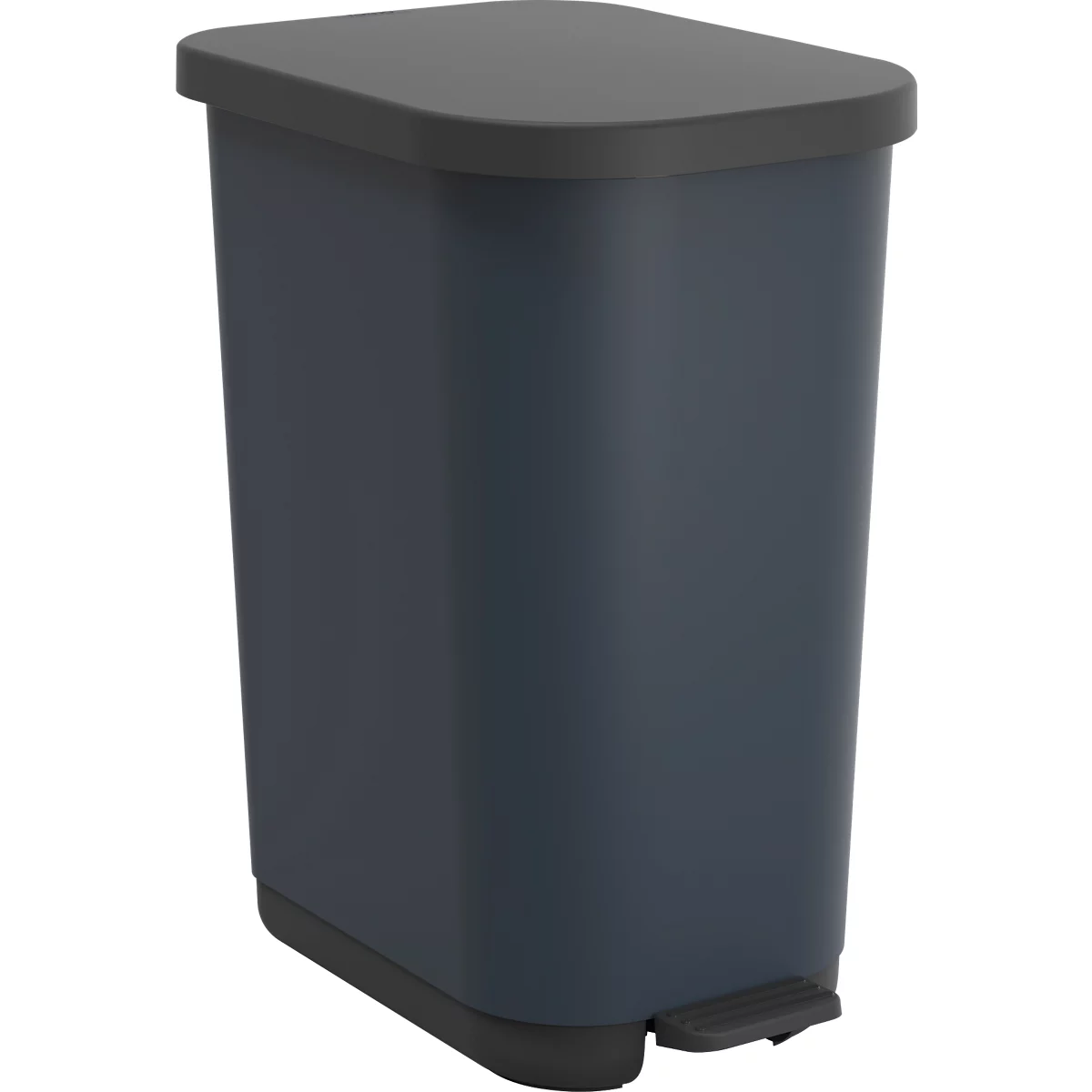 Treteimer Rotho Ribo, Volumen 35 l, mit Deckel und Inneneimer, L 400 x B 285 x H 513 mm, Recycling-Kunststoff, blau