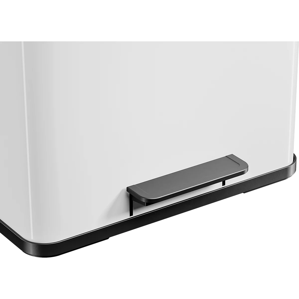 Tretmülleimer Hailo Öko Duo Plus L, 17 + 9 l, rechteckig, Stahlblech, weiß