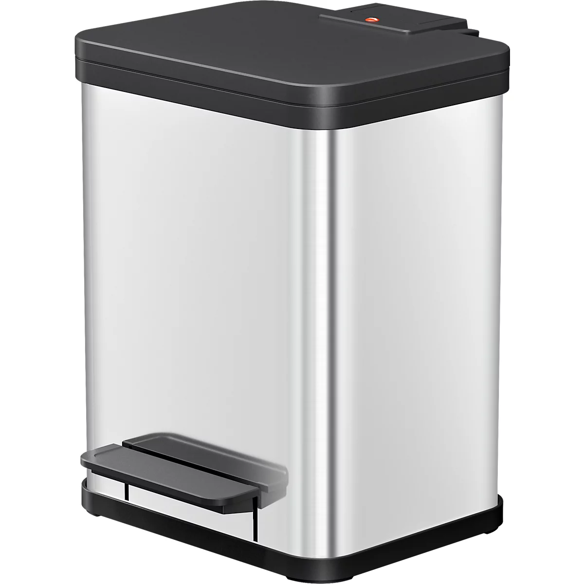 Tretmülleimer Hailo Öko Duo Plus M, 2 x 9 l, rechteckig, Edelstahl