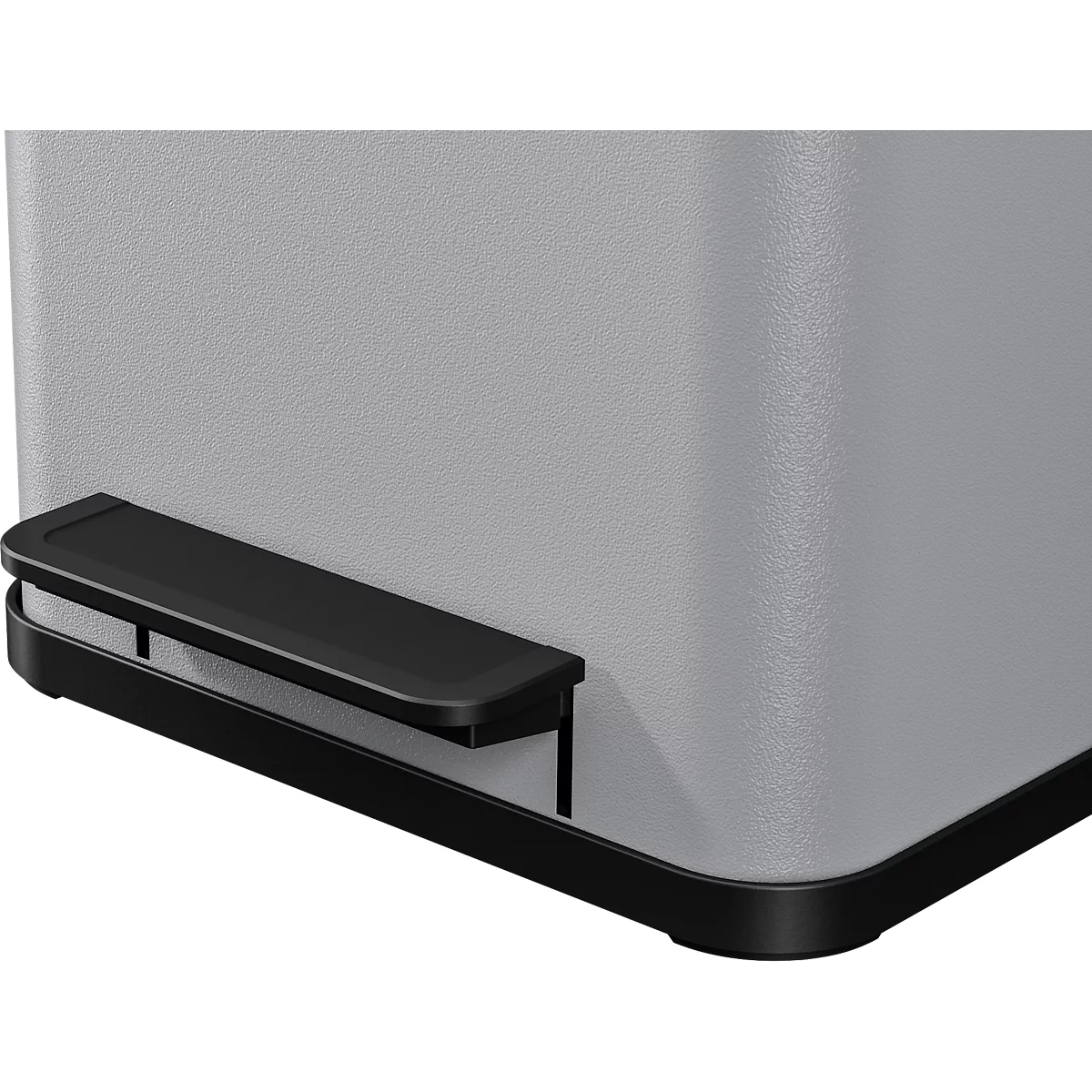 Tretmülleimer Hailo Öko Duo Plus M, 2 x 9 l, rechteckig, Stahlblech, hellgrau