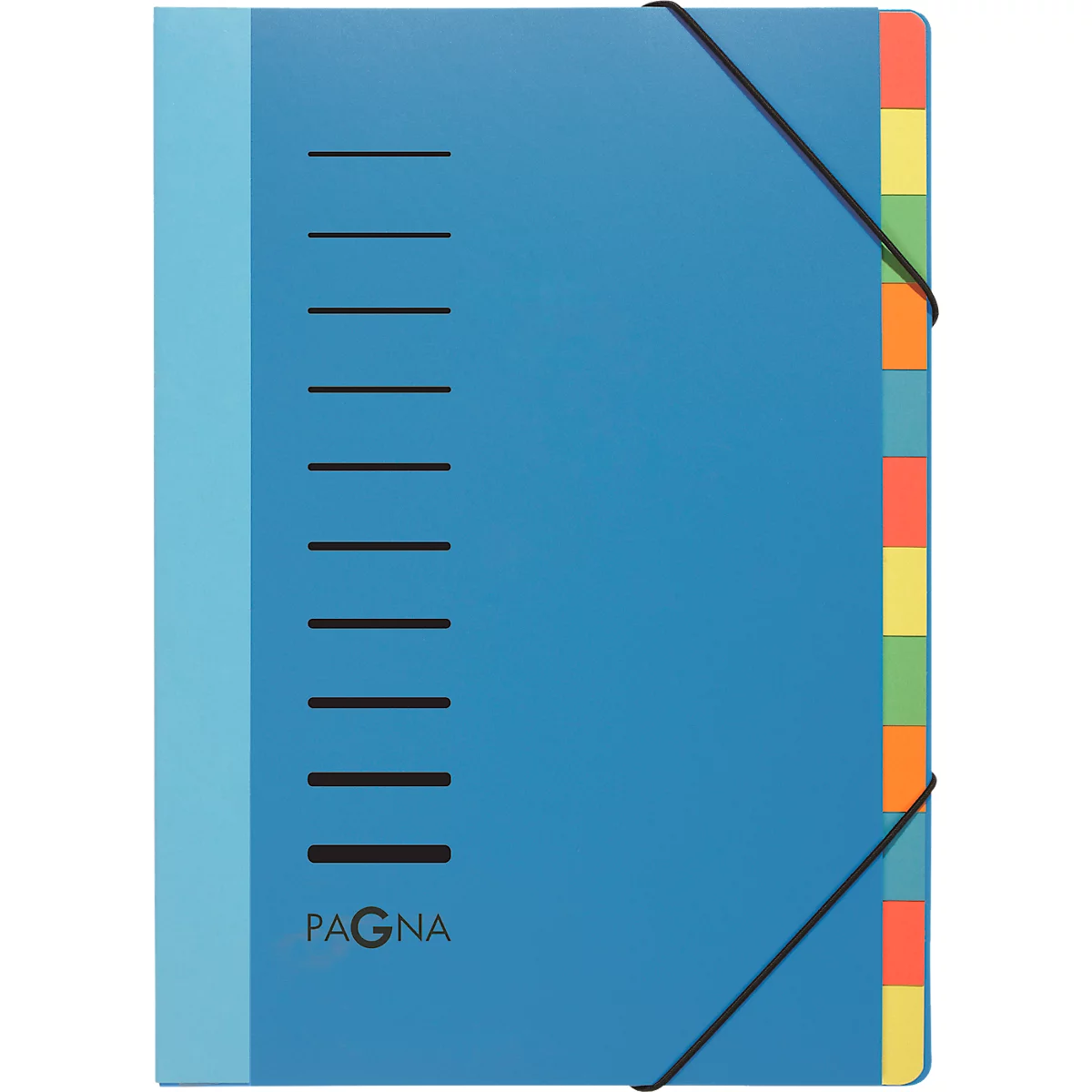 Trieur Color PAGNA, pour format A4, polypropylène, 12 compartiments, bleu