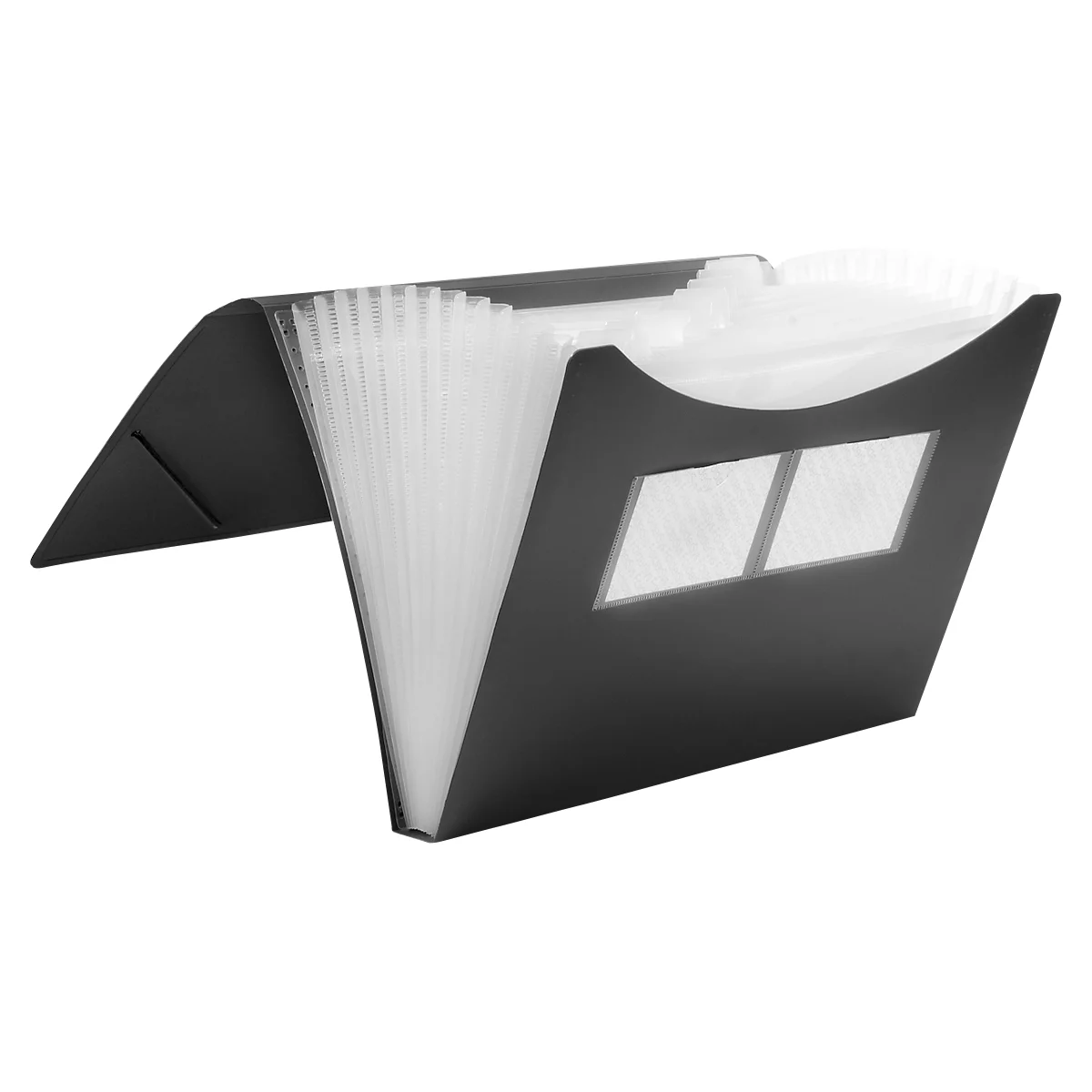 Trieur éventail FolderSys, 12 parties, format A4, élastique d'angle, noir