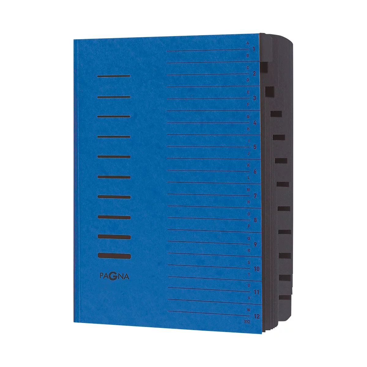 Trieur PAGNA, pour format A4, 12 parties, comprimé, individuel, bleu