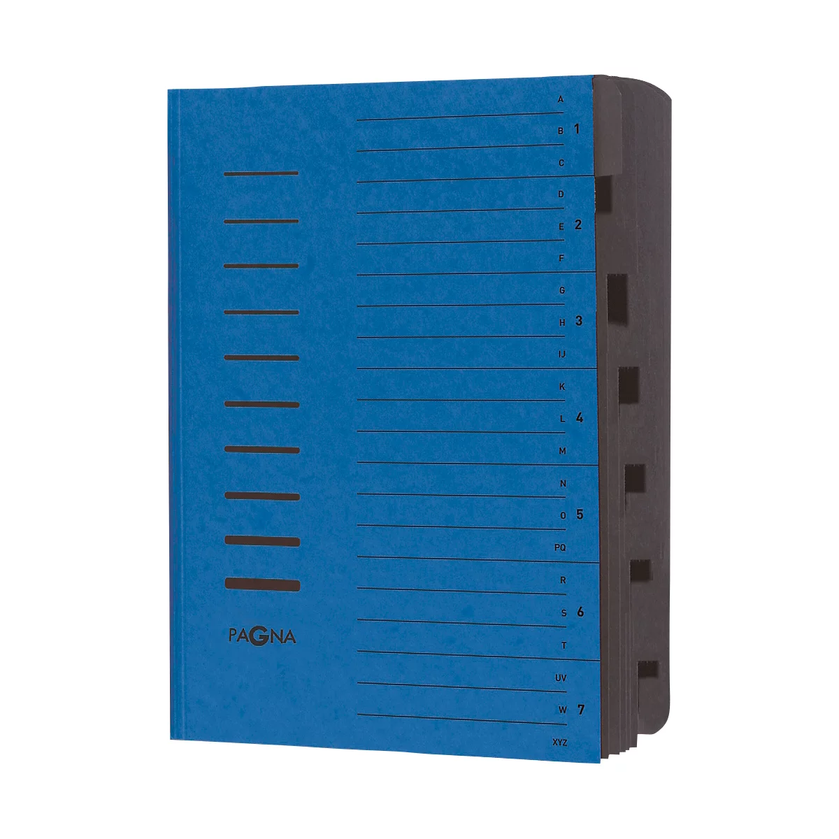 Trieur PAGNA, pour format A4, 7 parties, comprimé, 5 p., bleu