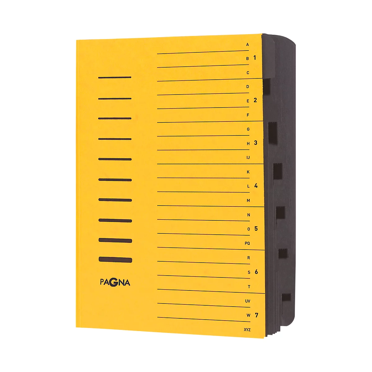 Trieur PAGNA, pour format A4, 7 parties, comprimé, individuel, jaune