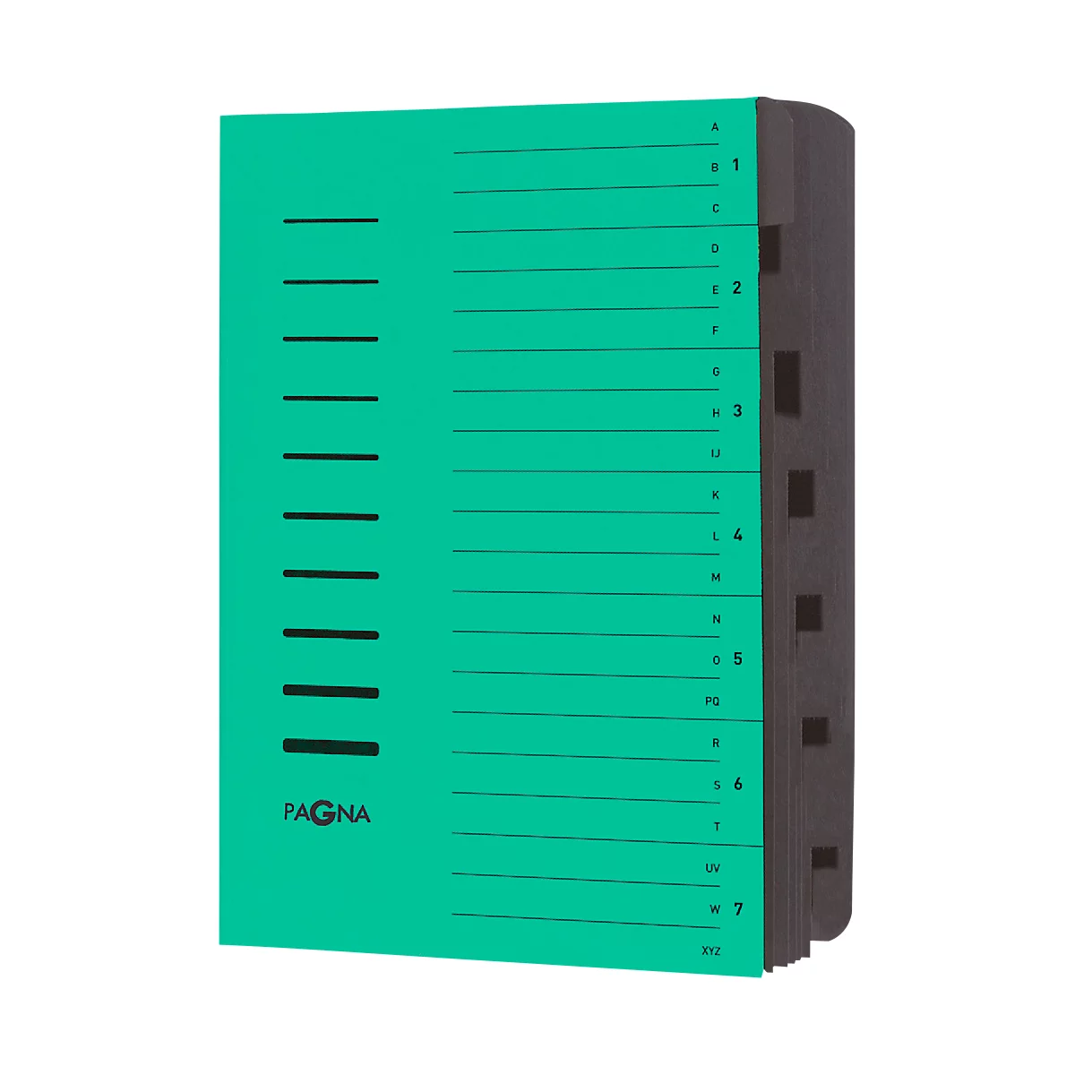 Trieur PAGNA, pour format A4, 7 parties, comprimé, individuel, vert