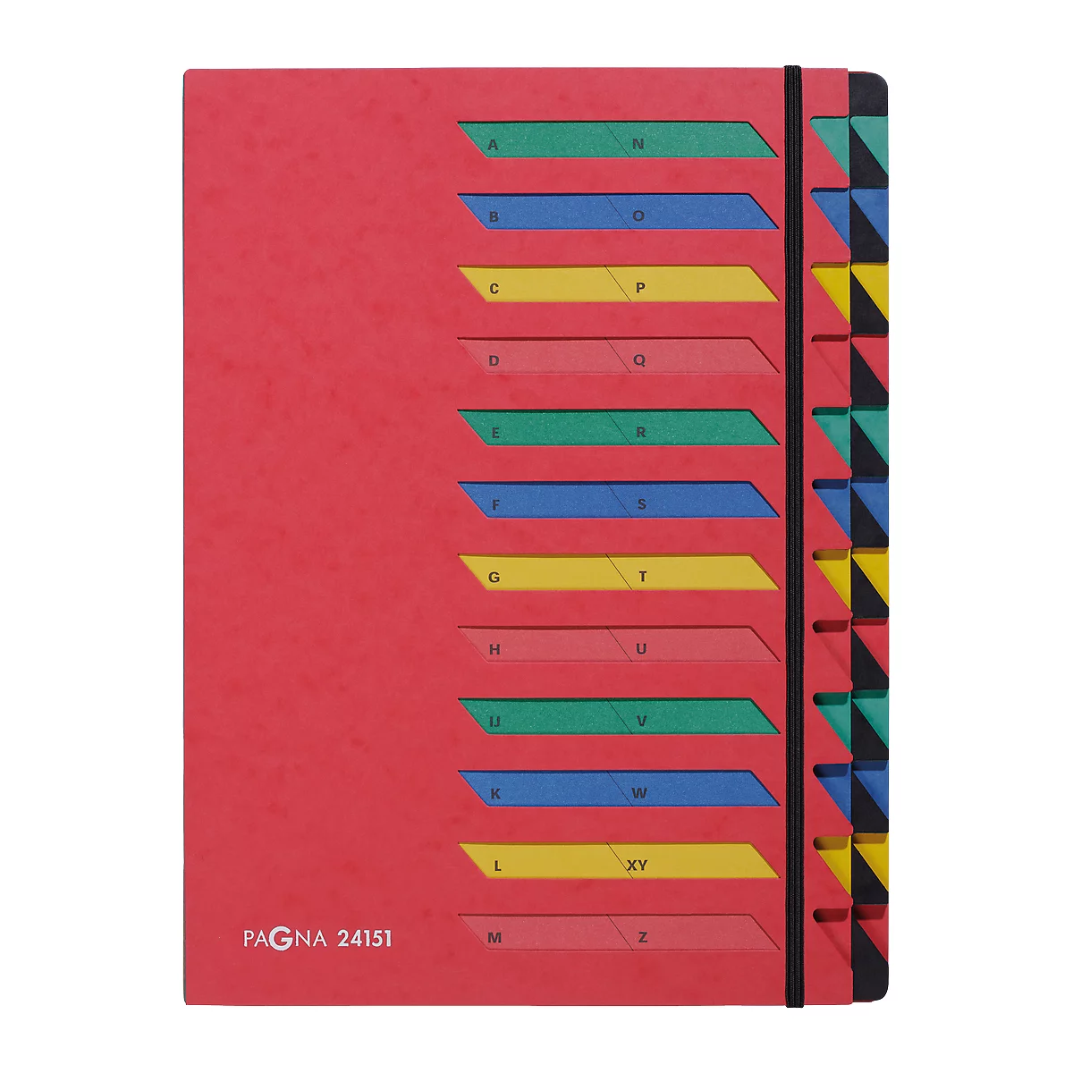 Trieur PAGNA, pour format A4, A-Z, 24 compartiments, carton, rouge