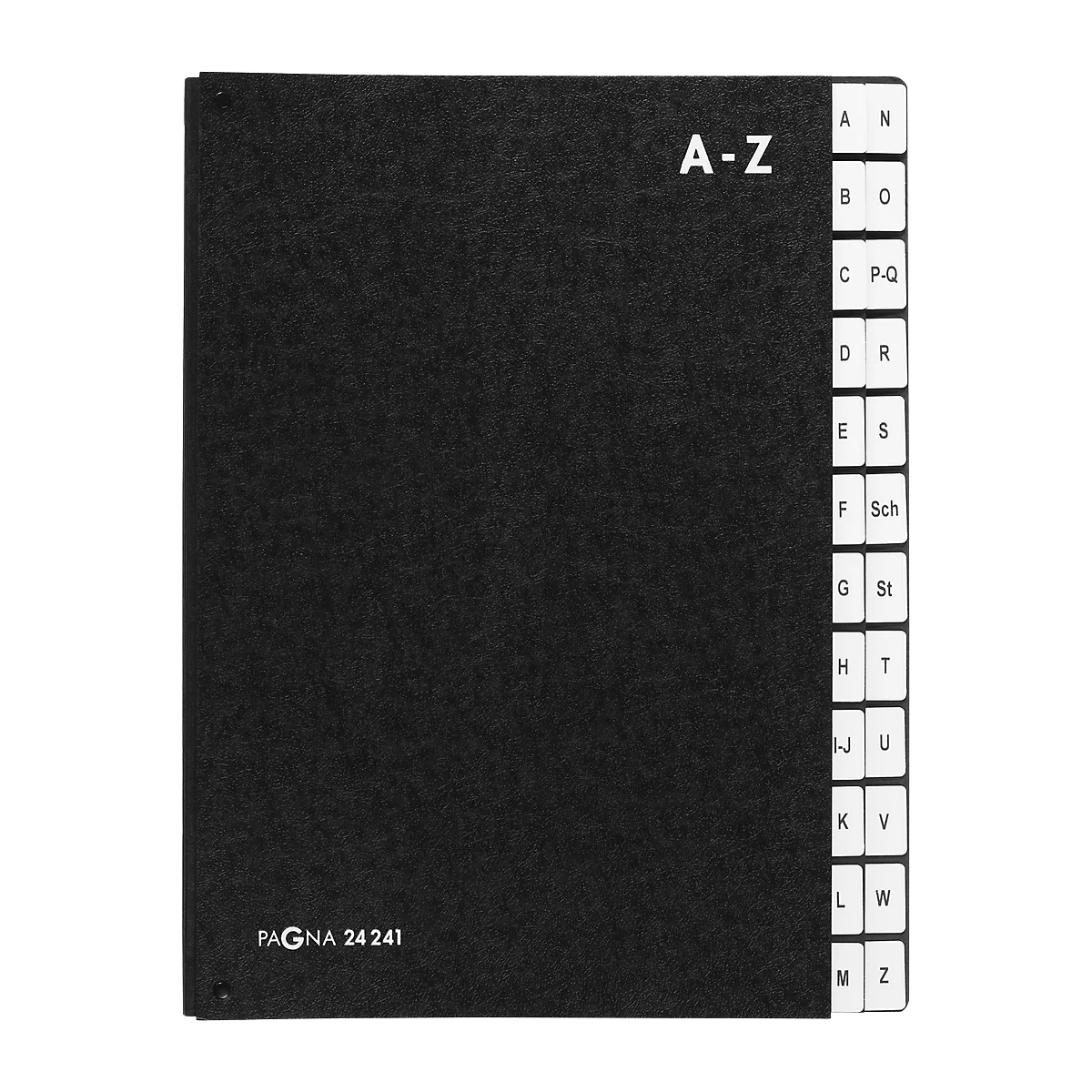 Trieur PAGNA, pour format A4, alphabétique, 24 compartiments, Carton Manila, noir