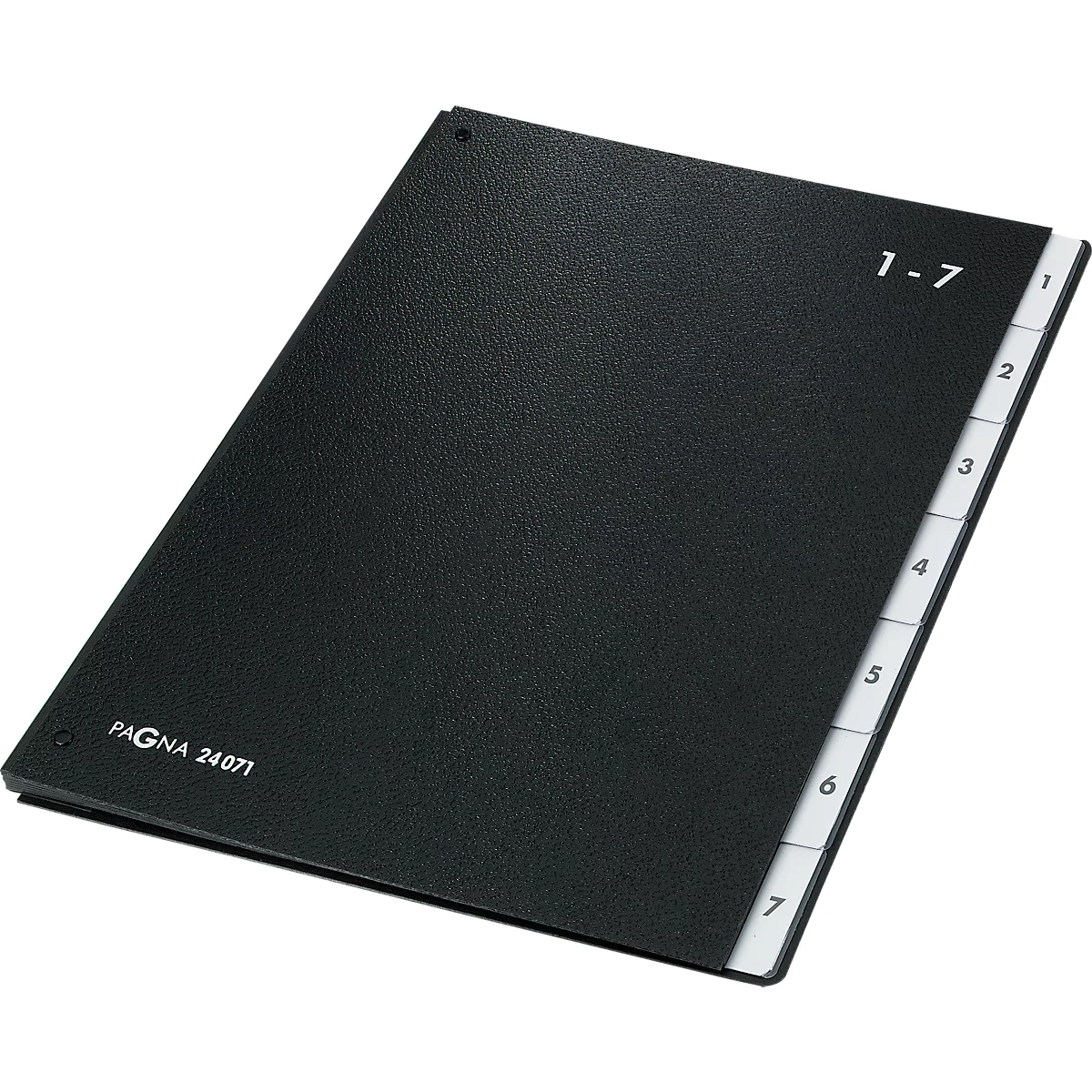 Trieur PAGNA, pour format A4, numéroté, 7 compartiments, Carton Manila, noir