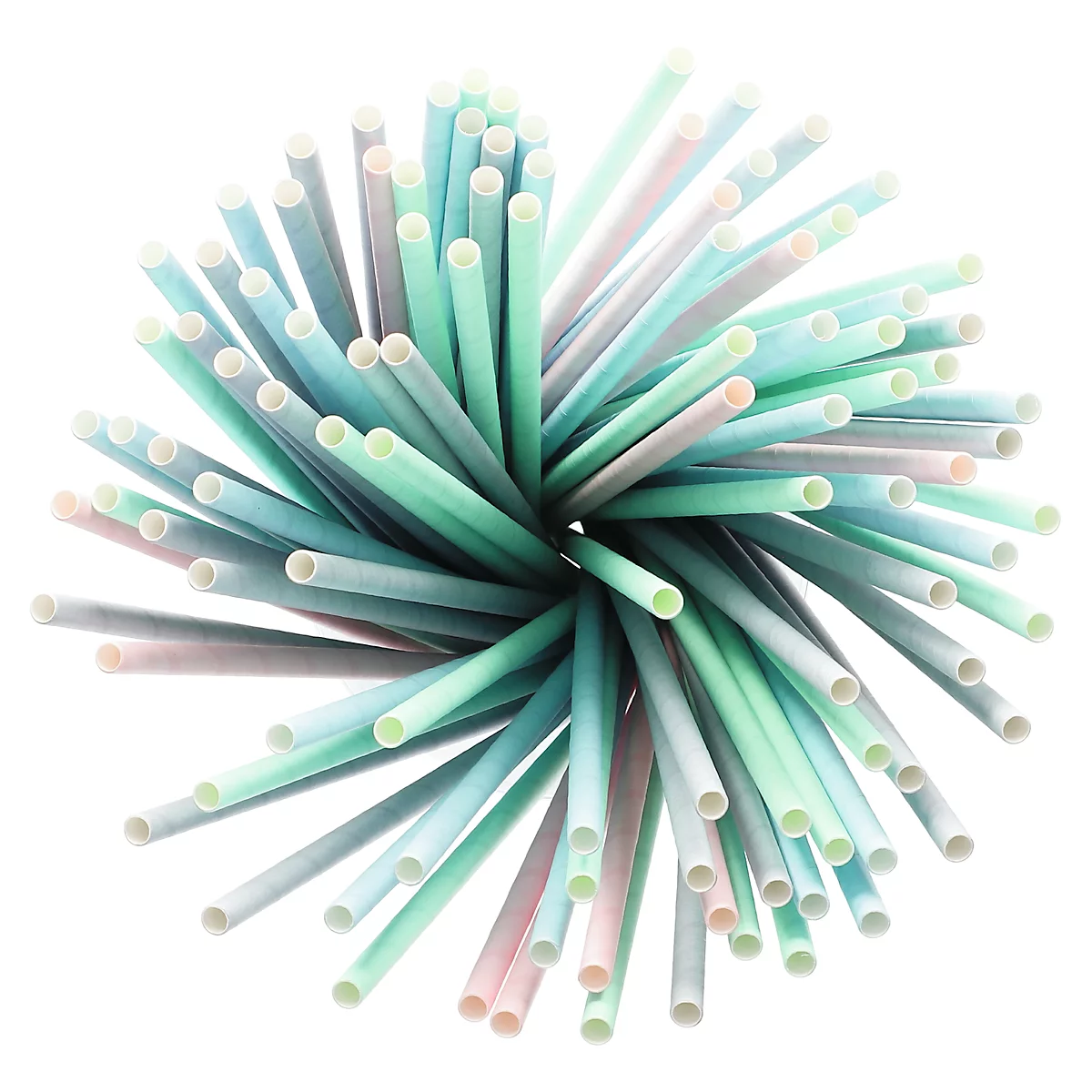Trinkhalme Papstar, Einweg, L 210 x Ø 6 mm, aus FSC®-zertifiziertem Papier, farbsortiert, 200 Stück