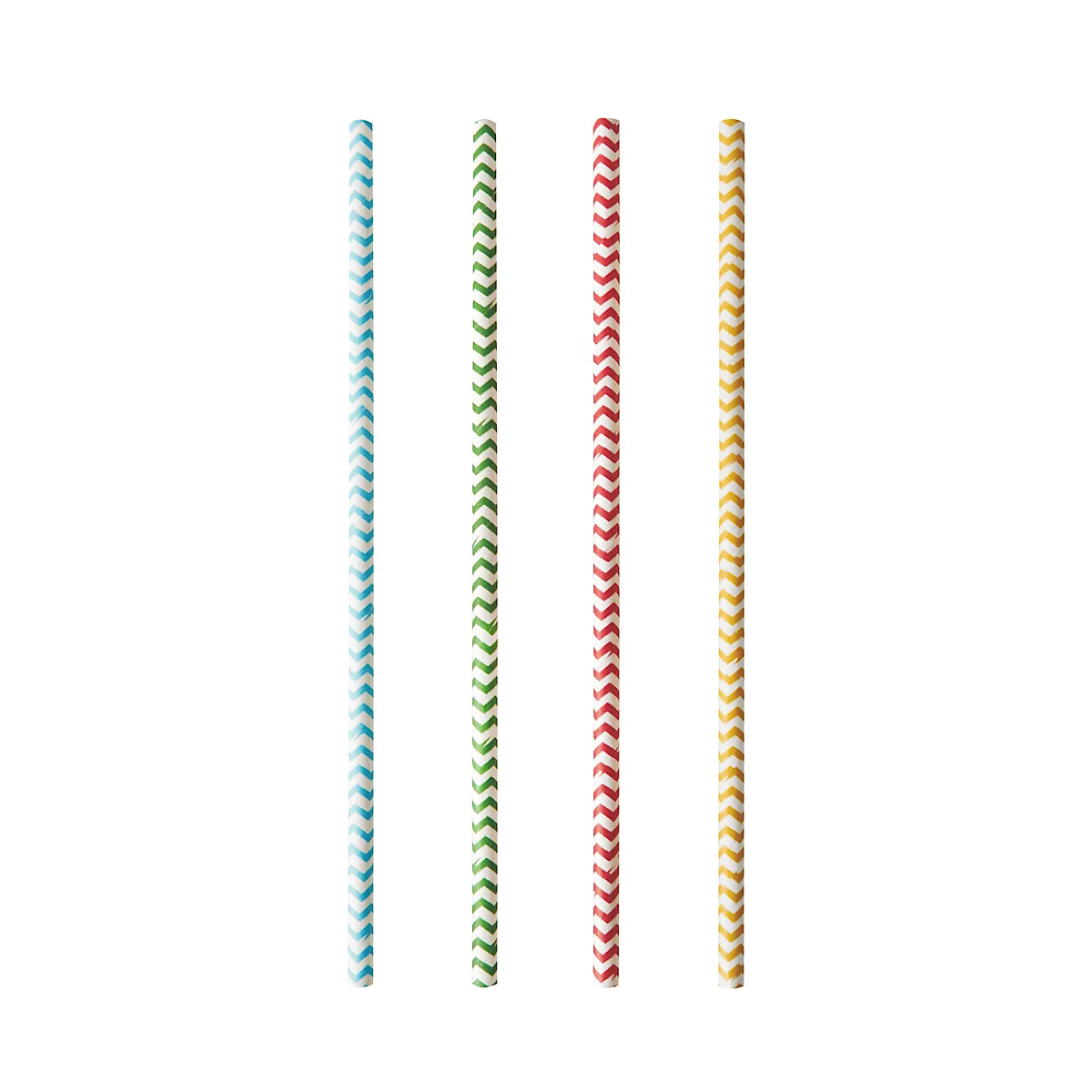 Trinkhalme Papstar Zig-Zag, Einweg, L 200 x Ø 6 mm, aus FSC®-zertifiziertem Papier, farbsortiert, 100 Stück
