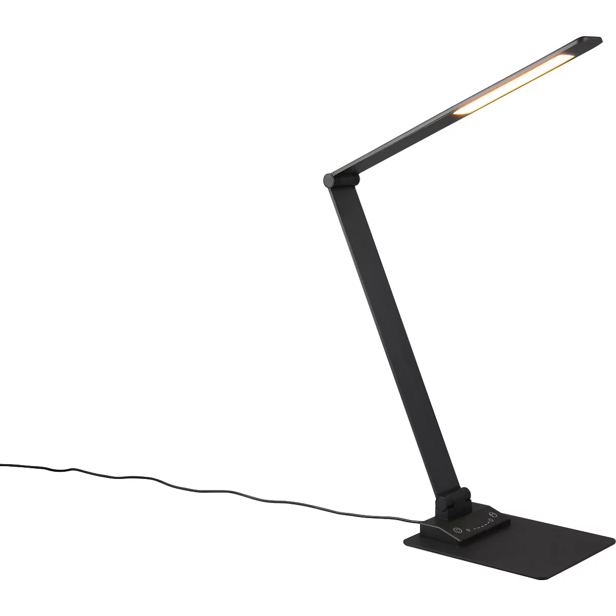 TRIO Lampe de bureau LED TRAVIS, 6,5 W, 650 lm, intensité lumineuse variable, fonction de recharge USB, noir