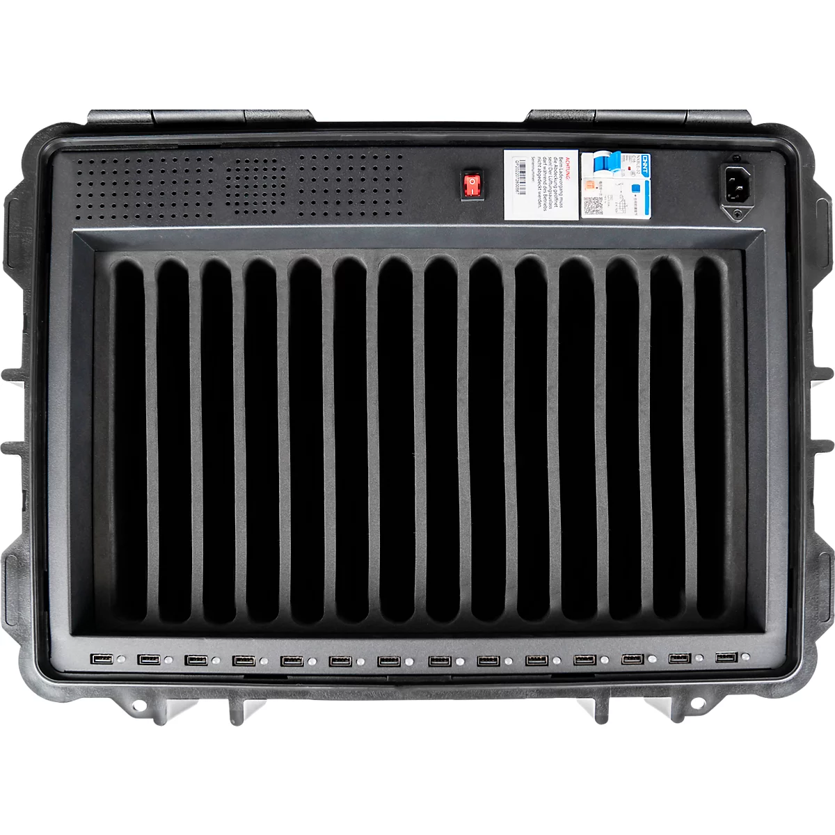 Trolley de chargement pour tablette Good Connections ATON4 T14, pour 14 appareils, USB-A, résistant aux éclaboussures, noir