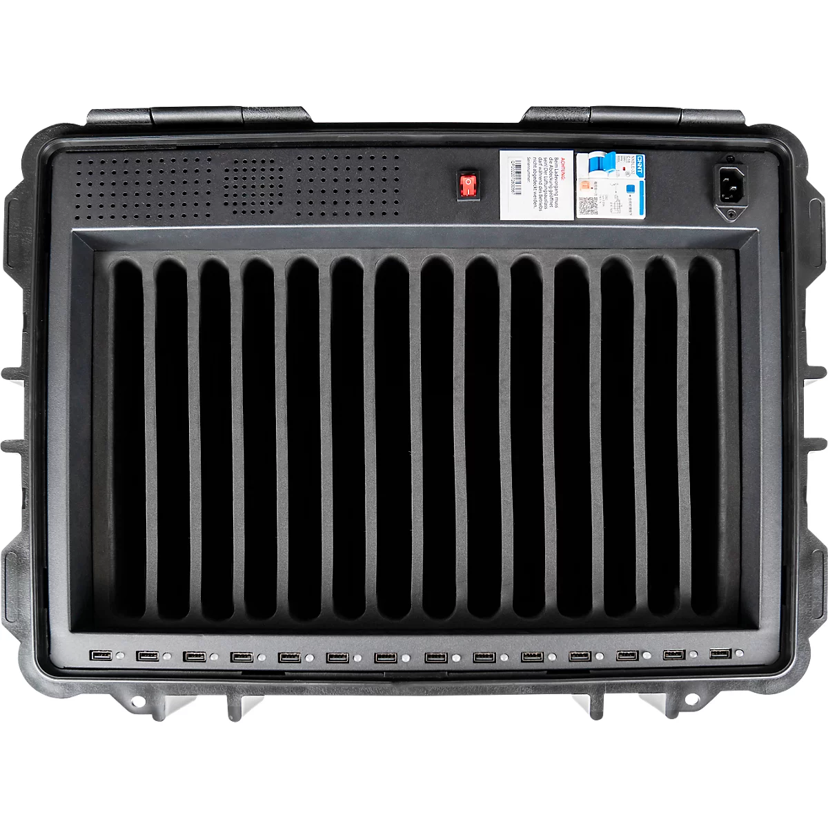 Trolley de chargement pour tablette Good Connections ATON4 T14, pour 14 appareils, USB-A, résistant aux éclaboussures, noir