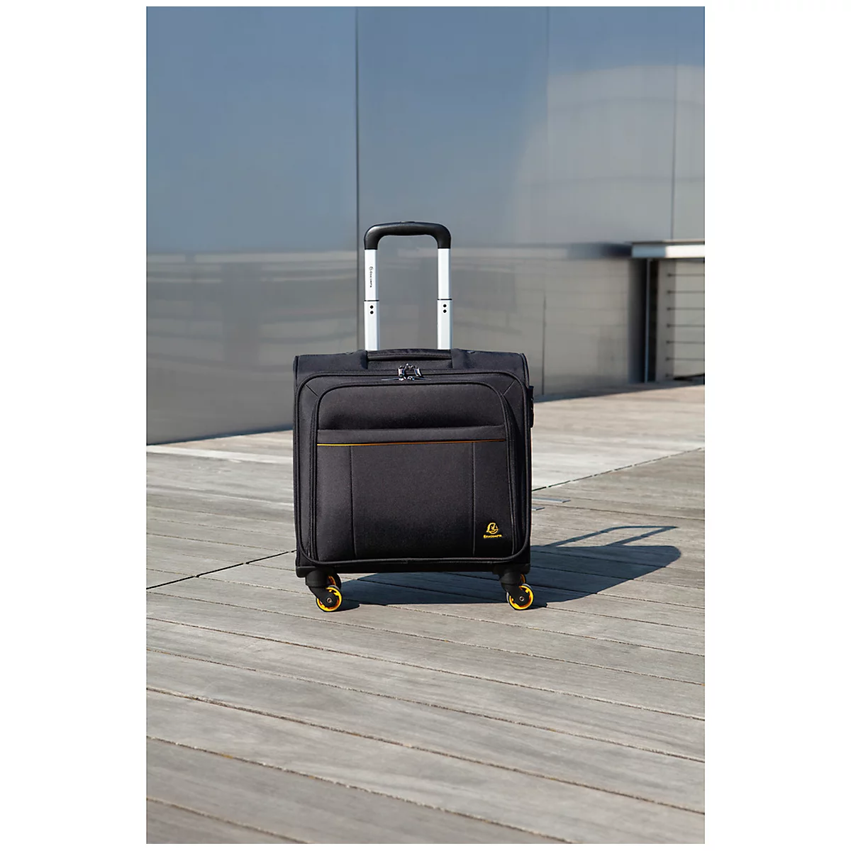 Trolley Exacompta Exactive, pour ordinateurs portables jusqu'à 15,6'', L 420 x l 230 x H 480 mm, polyester, noir