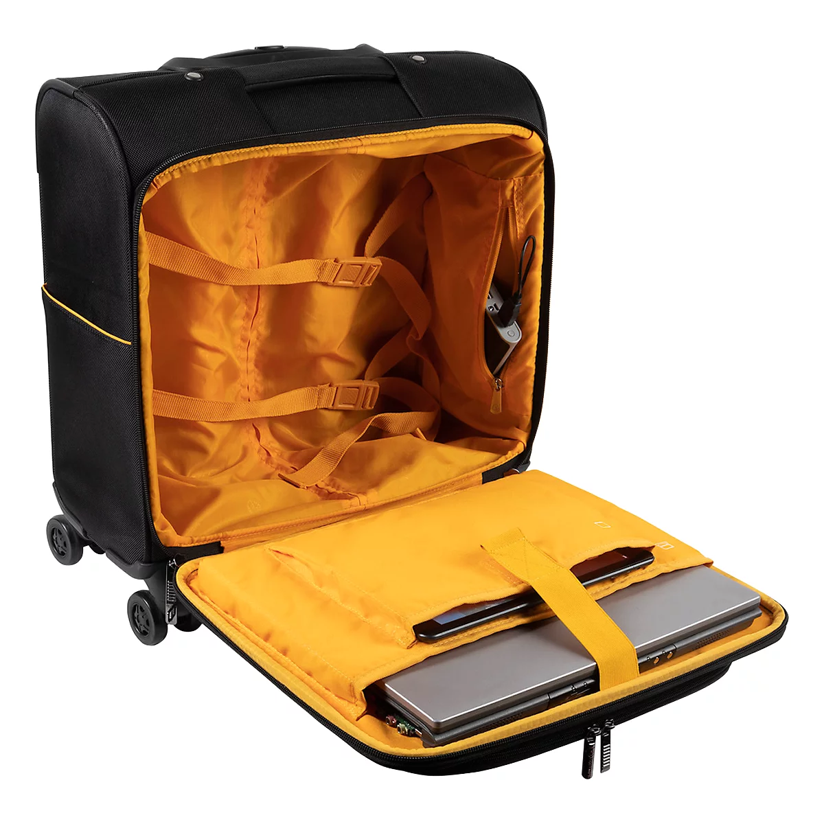 Trolley Exacompta Exactive, pour ordinateurs portables jusqu'à 15,6'', L 420 x l 230 x H 480 mm, polyester, noir