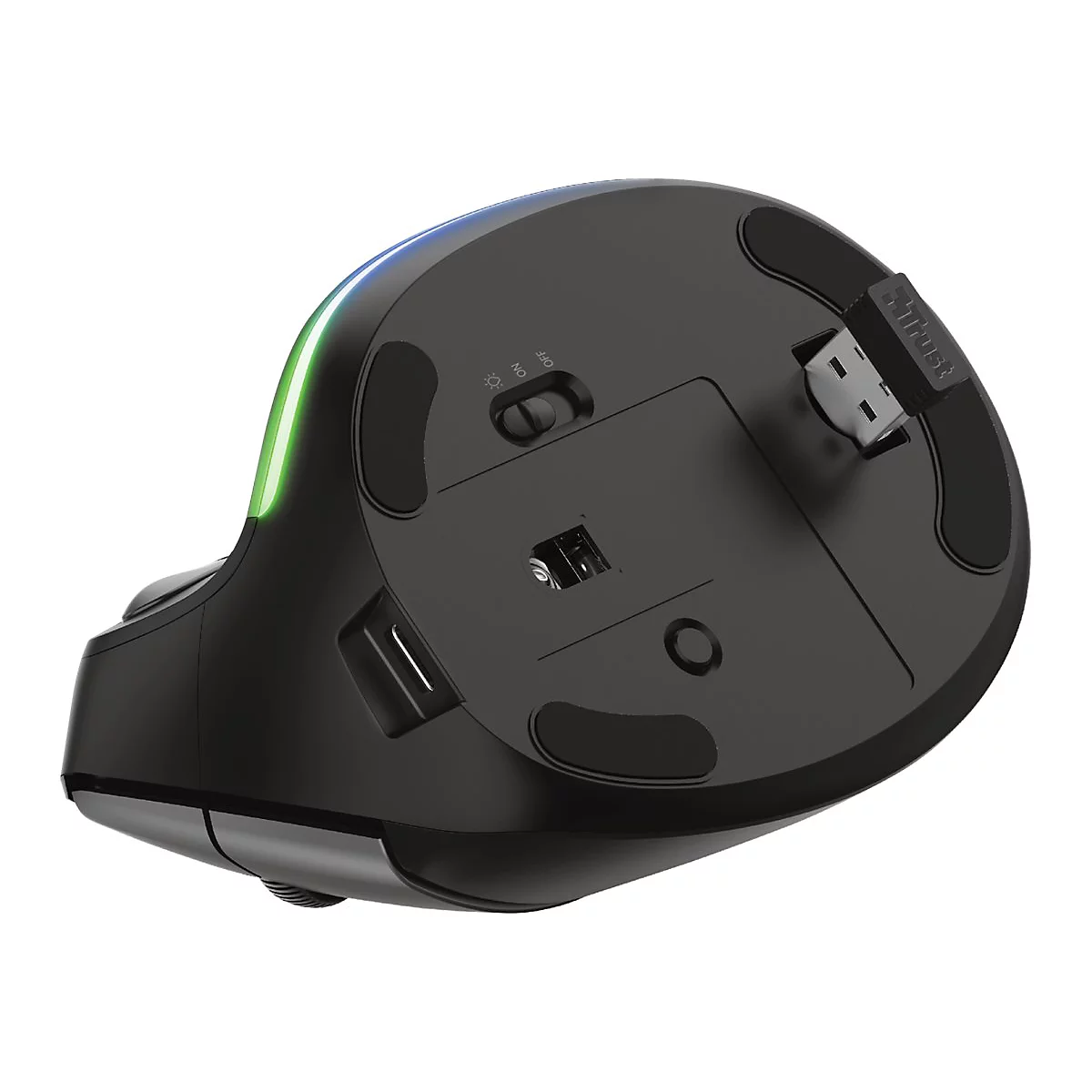 Trust Bayo - Vertikale Maus - ergonomisch - Für Rechtshänder - optisch - 6 Tasten