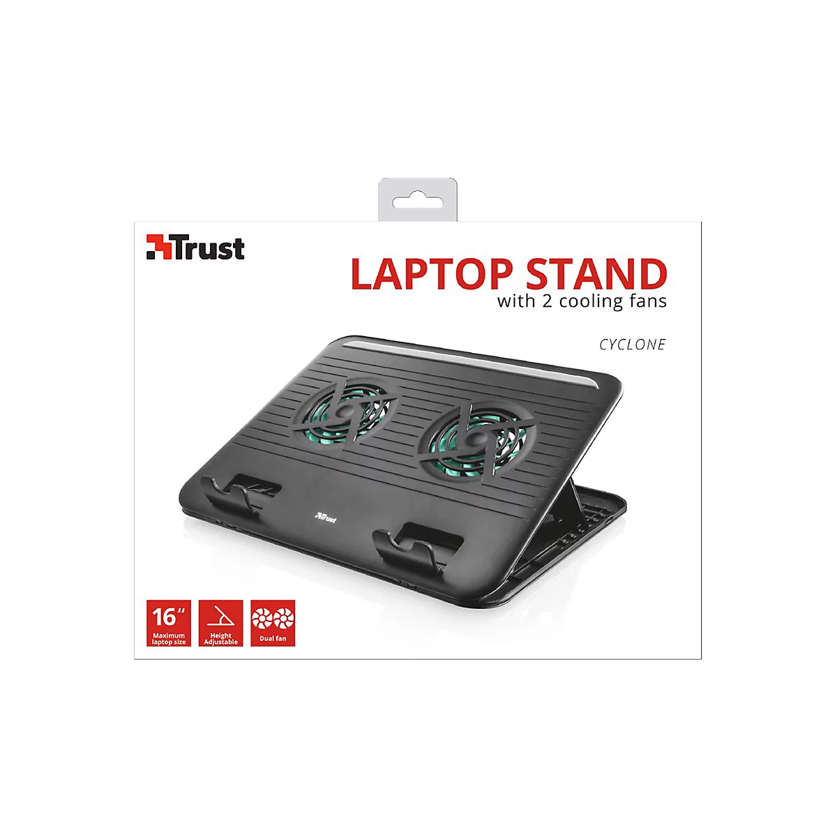 Trust Cyclone Notebook Cooling Stand - Notebook-Ständer - mit Ventilator