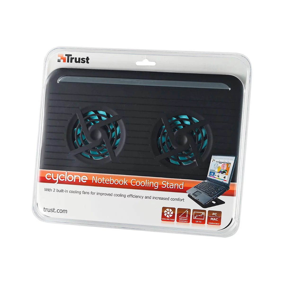 Trust Cyclone Notebook Cooling Stand - Notebook-Ständer - mit Ventilator