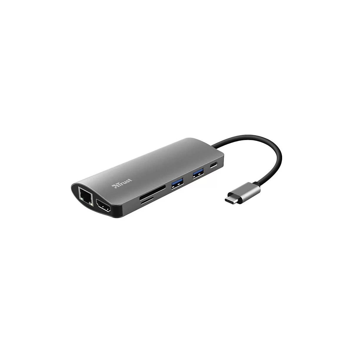 Trust Dalyx 7-in-1 USB-C Multiport Adapter - Dockingstation - USB-C 3.2 - HDMI - 1GbE