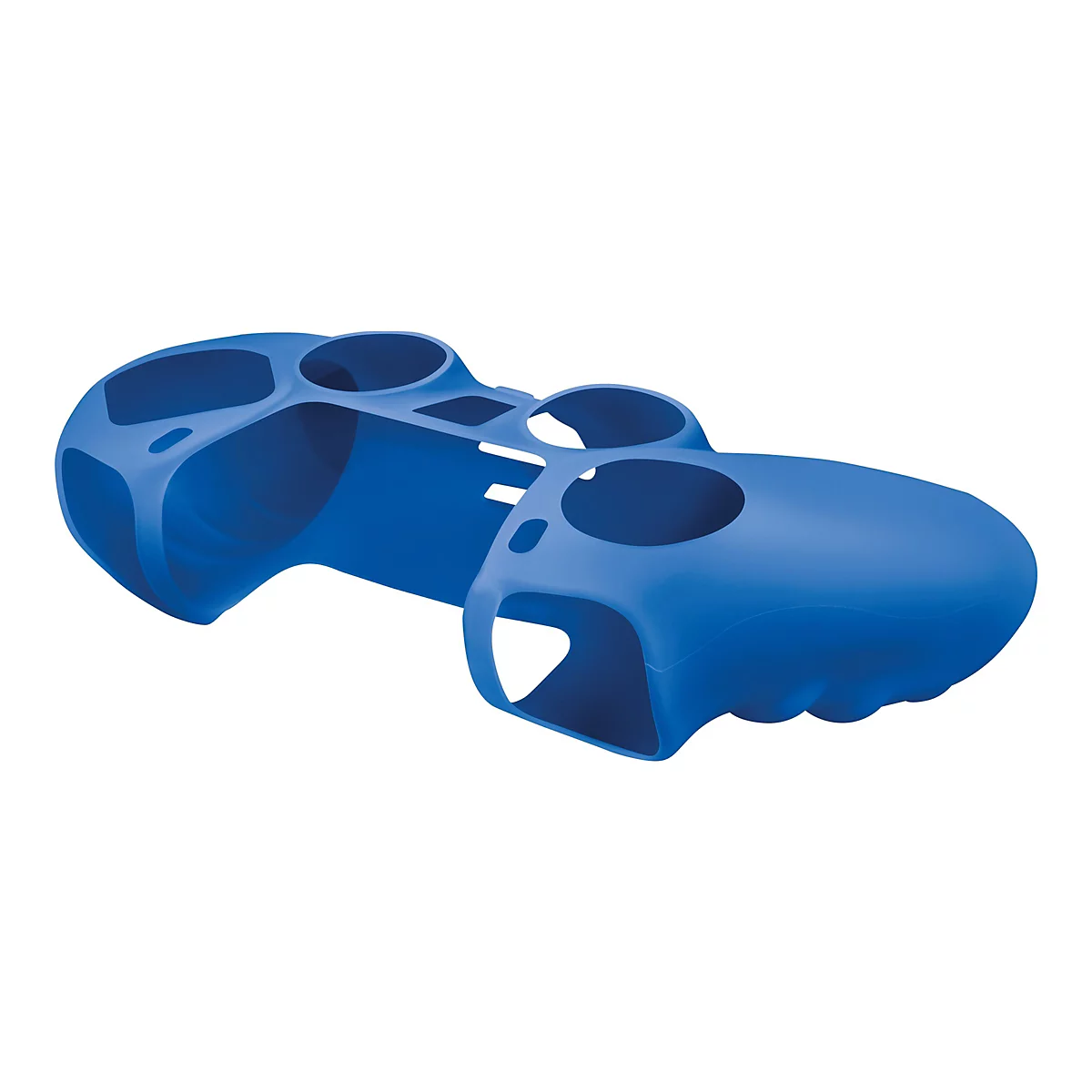 Blaues Gamepad-Gehäuse, das von oben mit weißen Hintergrund isoliert ist.
