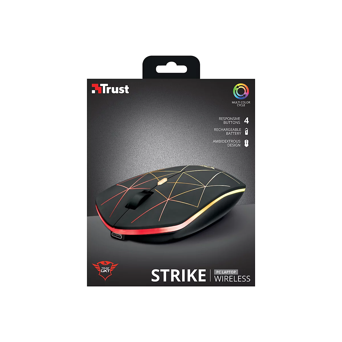 Trust GXT 117 Strike Wireless Gaming Mouse - Maus - Für Rechtshänder - optisch - 6 Tasten - kabellos