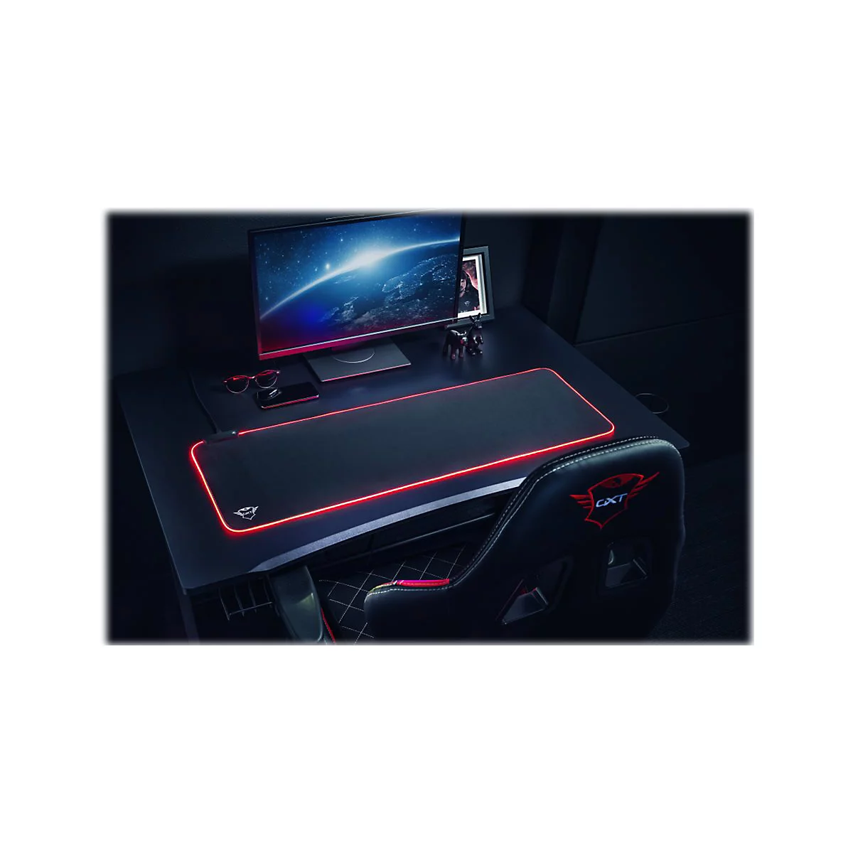 Trust GXT 764 Glide-Flex XXL - Beleuchtetes Tastatur- und Mauspad