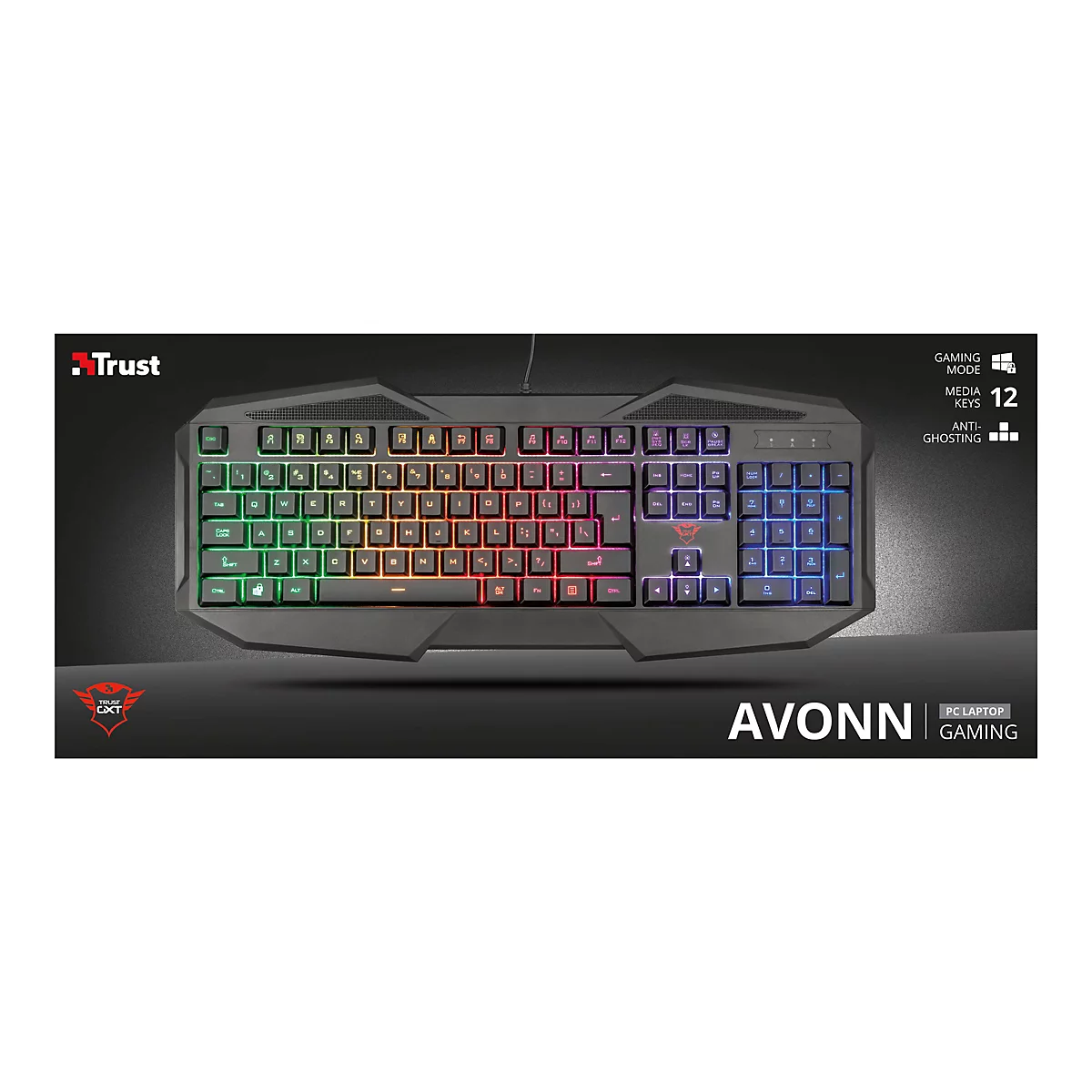 Trust GXT 830-RW Avonn Gaming - Tastatur - hintergrundbeleuchtet - USB - Deutsch