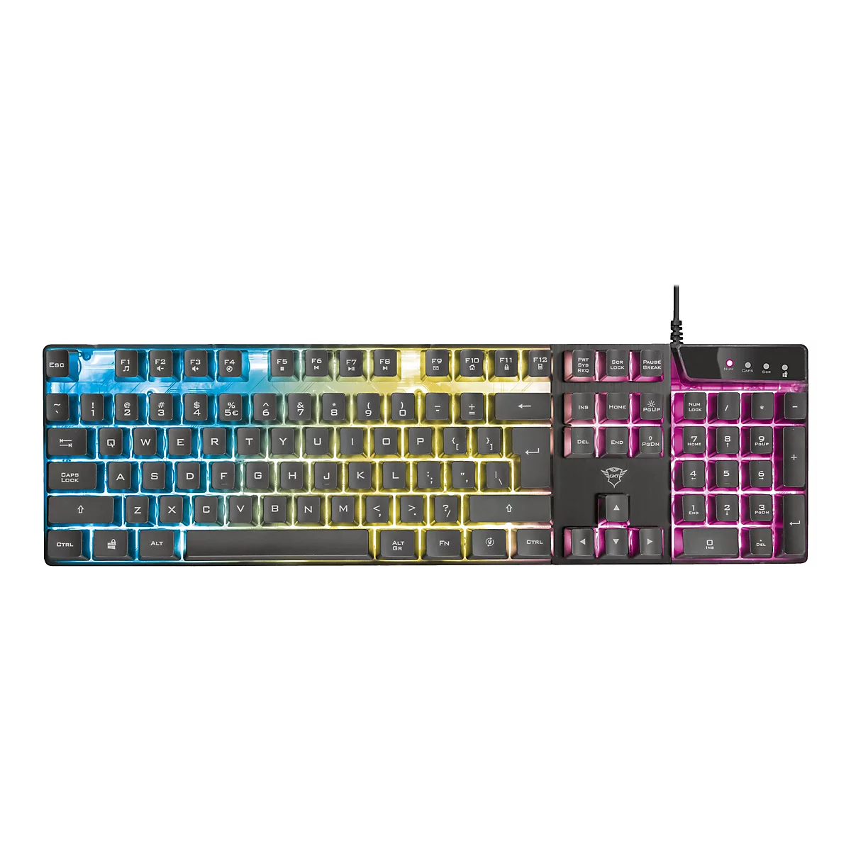 Trust GXT 835 Azor - Tastatur - hintergrundbeleuchtet - USB - QWERTZ - Deutsch