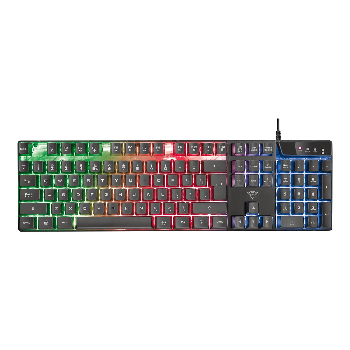 Trust GXT 835 Azor - Tastatur - hintergrundbeleuchtet - USB - QWERTZ - Deutsch