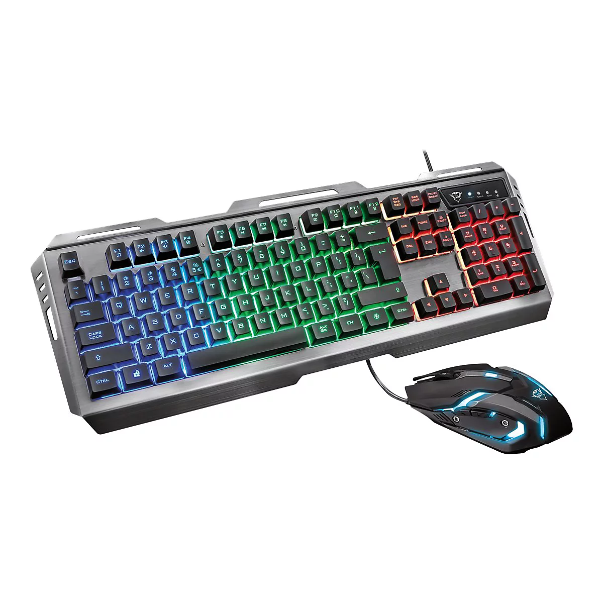 Trust GXT 845 Tural Gaming Combo - Tastatur-und-Maus-Set - hintergrundbeleuchtet - USB - Deutsch