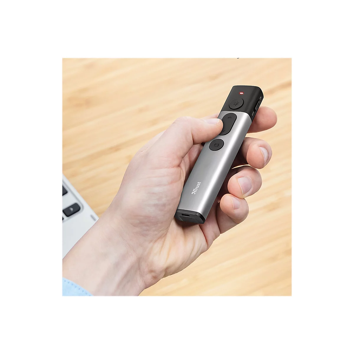 Trust Kazun Aluminium Wireless Presenter - Präsentations-Fernsteuerung - 4 Tasten - HF